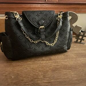Luxurious Black Monogram Shoulder Bag